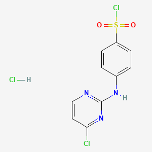 molecular formula C10H8Cl3N3O2S B12116145 4-((4-chloropyriMidin-2-yl)aMino)benzene-1-sulfonyl chloride hydrochloride 