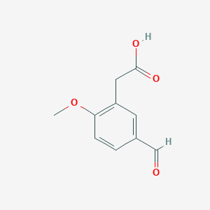 molecular formula C10H10O4 B12116261 2-(5-Formyl-2-methoxyphenyl)acetic acid 