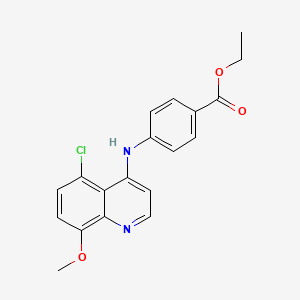 molecular formula C19H17ClN2O3 B12116286 Ethyl 4-((5-chloro-8-methoxyquinolin-4-yl)amino)benzoate 