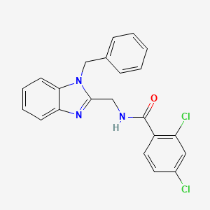 molecular formula C22H17Cl2N3O B12116327 N-[(1-benzyl-1H-benzimidazol-2-yl)methyl]-2,4-dichlorobenzamide 