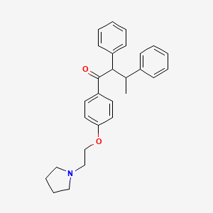 molecular formula C28H31NO2 B1211634 2,3-Diphenyl-1-(4-(2-(1-pyrrolidinyl)ethoxy)phenyl)-1-butanone CAS No. 55620-98-9