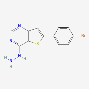 molecular formula C12H9BrN4S B12116355 6-(4-Bromophenyl)-4-hydrazinylthieno[3,2-d]pyrimidine CAS No. 848369-58-4