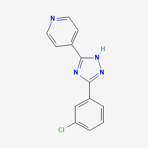 molecular formula C13H9ClN4 B12116417 4-[5-(3-chlorophenyl)-1H-1,2,4-triazol-3-yl]Pyridine 