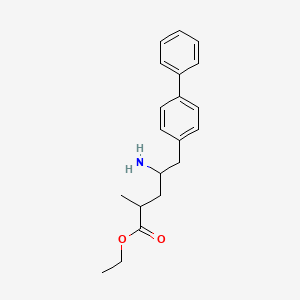 molecular formula C20H25NO2 B12116426 Ethyl 4-amino-2-methyl-5-(4-phenylphenyl)pentanoate 