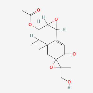 molecular formula C17H22O6 B1211643 3'-(Hydroxymethyl)-3,3',3a-trimethyl-6-oxo-2,3,3a,4,6,7b-hexahydro-1ah-spiro[naphtho[1,2-b]oxirene-5,2'-oxiran]-2-yl acetate 