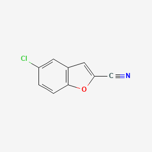 molecular formula C9H4ClNO B12116458 2-Benzofurancarbonitrile, 5-chloro- CAS No. 35351-44-1
