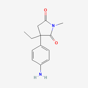molecular formula C13H16N2O2 B1211651 3-(4-Aminophenyl)-3-ethyl-1-methylpyrrolidine-2,5-dione CAS No. 99948-56-8