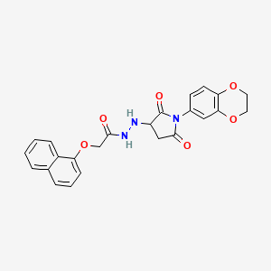 molecular formula C24H21N3O6 B12116514 N'-[1-(2,3-dihydro-1,4-benzodioxin-6-yl)-2,5-dioxopyrrolidin-3-yl]-2-(naphthalen-1-yloxy)acetohydrazide 