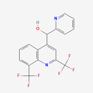 molecular formula C17H10F6N2O B1211658 (2,8-Bis-trifluoromethyl-quinolin-4-yl)-pyridin-2-yl-methanol CAS No. 68496-04-8