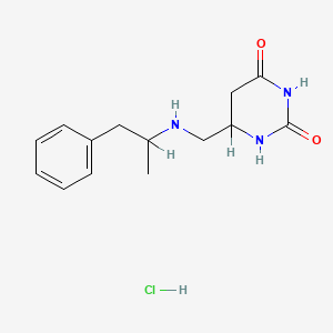 2,4(1H,3H)-Pyrimidinedione, 5,6-dihydro-6-(((1-methyl-2-phenylethyl)amino)methyl)-, monohydrochloride