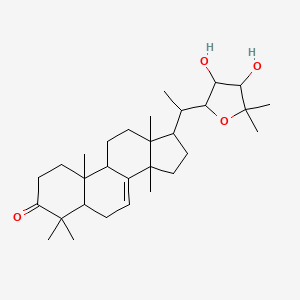 molecular formula C30H48O4 B12116660 (13alpha,14beta,17alpha,20R)-22,25-Epoxy-23,24-dihydroxy-5alpha-lanost-7-en-3-one 
