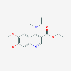 molecular formula C18H24N2O4 B12116689 Ethyl 4-(diethylamino)-6,7-dimethoxyquinoline-3-carboxylate 