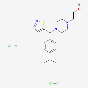 molecular formula C19H29Cl2N3OS B1211676 4-(2-Hydroxyethyl)piperazin-1-yl-(4-isopropylphenyl)-(isothiazol-5-yl)methane CAS No. 88247-59-0