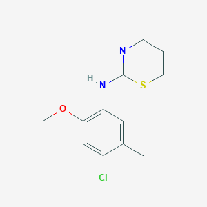 molecular formula C12H15ClN2OS B12116789 4H-1,3-Thiazin-2-amine, N-(4-chloro-2-methoxy-5-methylphenyl)-5,6-dihydro- CAS No. 91766-97-1