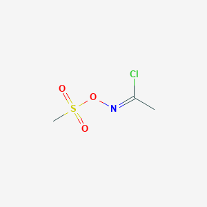 molecular formula C3H6ClNO3S B12116821 Ethanimidoyl chloride, N-[(methylsulfonyl)oxy]-, (1Z)- CAS No. 1228558-17-5