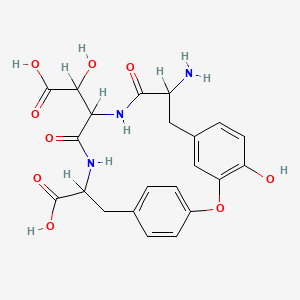 9-Amino-12-[carboxy(hydroxy)methyl]-4-hydroxy-10,13-dioxo-2-oxa-11,14-diazatricyclo[15.2.2.13,7]docosa-1(19),3,5,7(22),17,20-hexaene-15-carboxylic acid
