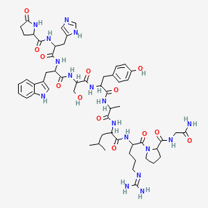 molecular formula C56H77N17O13 B12116873 Pyr-his-trp-ser-tyr-D-ala-leu-arg-pro-gly-NH2 