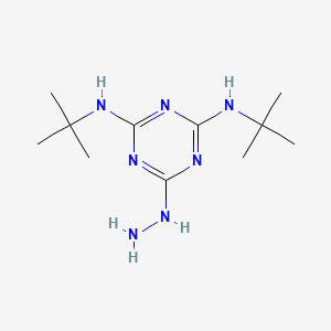 molecular formula C11H23N7 B1211689 N2,N4-ditert-butyl-6-hydrazinyl-1,3,5-triazine-2,4-diamine 