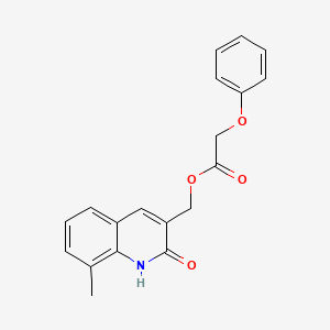 molecular formula C19H17NO4 B1211691 2-phenoxyacetic acid (8-methyl-2-oxo-1H-quinolin-3-yl)methyl ester 