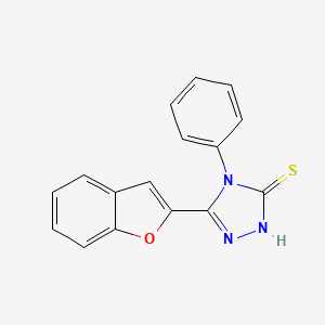 molecular formula C16H11N3OS B1211695 5-(1-benzofuran-2-yl)-4-phenyl-4H-1,2,4-triazole-3-thiol CAS No. 112853-12-0
