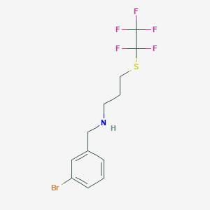 molecular formula C12H13BrF5NS B12117010 (3-Bromo-benzyl)-(3-pentafluoroethylsulfanylpropyl)-amine 