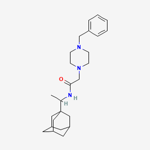 molecular formula C25H37N3O B12117067 N-[1-(adamantan-1-yl)ethyl]-2-(4-benzylpiperazin-1-yl)acetamide 