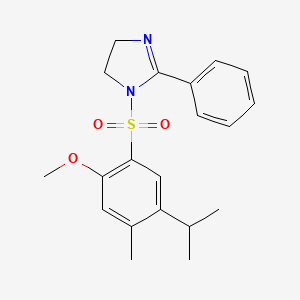 molecular formula C20H24N2O3S B12117134 1-{[2-Methoxy-4-methyl-5-(methylethyl)phenyl]sulfonyl}-2-phenyl-2-imidazoline 