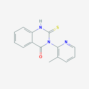 molecular formula C14H11N3OS B12117157 3-(3-Methylpyridin-2-yl)-2-sulfanyl-3,4-dihydroquinazolin-4-one CAS No. 855715-11-6