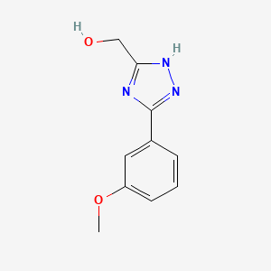molecular formula C10H11N3O2 B12117201 1H-1,2,4-Triazole-5-methanol, 3-(3-methoxyphenyl)- 