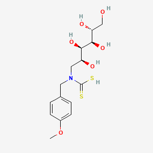 molecular formula C15H23NO6S2 B1211725 N-(4-Methoxybenzyl)glucamine dithiocarbamate CAS No. 115384-16-2