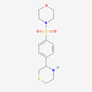 molecular formula C14H20N2O3S2 B12117254 Morpholine, 4-[[4-(3-thiomorpholinyl)phenyl]sulfonyl]- CAS No. 1082847-80-0
