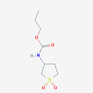 molecular formula C8H15NO4S B12117309 3-Thiophenecarbamic acid, tetrahydro-, propyl ester, 1,1-dioxide CAS No. 24373-69-1