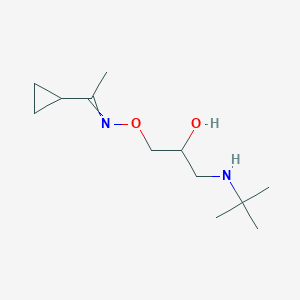 molecular formula C12H24N2O2 B1211732 Ethanone,1-cyclopropyl-, O-[3-[(1,1-dimethylethyl)amino]-2-hydroxypropyl]oxime, [R-(E)]-(9CI) 