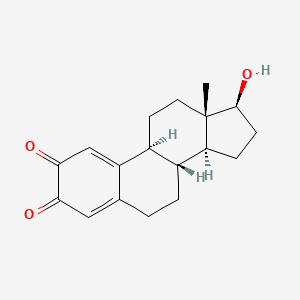 molecular formula C18H22O3 B1211733 (8R,9S,13S,14S,17S)-17-hydroxy-13-methyl-6,7,8,9,11,12,14,15,16,17-decahydrocyclopenta[a]phenanthrene-2,3-dione CAS No. 42261-16-5
