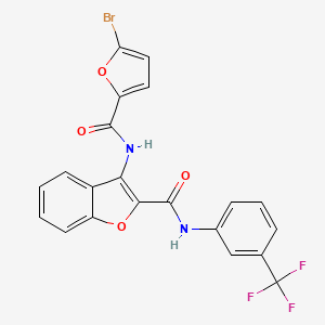 molecular formula C21H12BrF3N2O4 B12117387 3-{[(5-bromofuran-2-yl)carbonyl]amino}-N-[3-(trifluoromethyl)phenyl]-1-benzofuran-2-carboxamide 