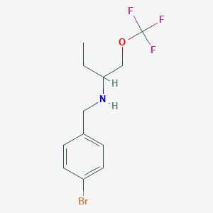 molecular formula C12H15BrF3NO B12117388 (4-Bromo-benzyl)-(1-trifluoromethoxymethyl-propyl)-amine 