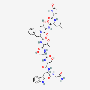 molecular formula C47H65N11O14 B12117410 Adipokinetic Hormone (Apis mellifera ligustica, Bombyx mori, Heliothis zea, Manduca sexta) Pyr-Leu-Thr-Phe-Thr-Ser-Ser-Trp-Gly-NH2 
