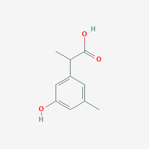 molecular formula C10H12O3 B12117422 2-(3-Hydroxy-5-methylphenyl)propanoic acid 