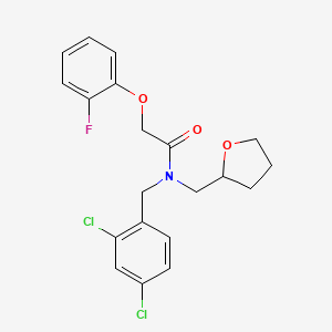 molecular formula C20H20Cl2FNO3 B12117434 N-(2,4-dichlorobenzyl)-2-(2-fluorophenoxy)-N-(tetrahydrofuran-2-ylmethyl)acetamide 