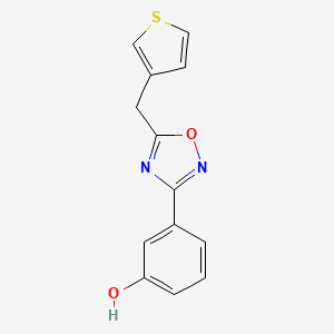 molecular formula C13H10N2O2S B12117452 Phenol, 3-[5-(3-thienylmethyl)-1,2,4-oxadiazol-3-yl]- CAS No. 1152513-71-7