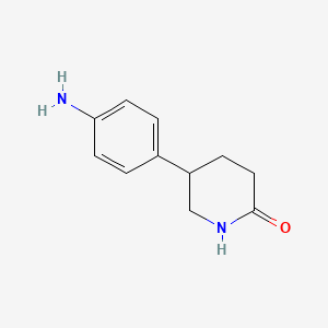 molecular formula C11H14N2O B12117460 5-(4-aminophenyl)-2-Piperidinone 
