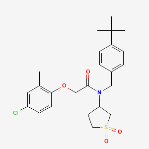 molecular formula C24H30ClNO4S B12117477 N-(4-tert-butylbenzyl)-2-(4-chloro-2-methylphenoxy)-N-(1,1-dioxidotetrahydrothiophen-3-yl)acetamide 