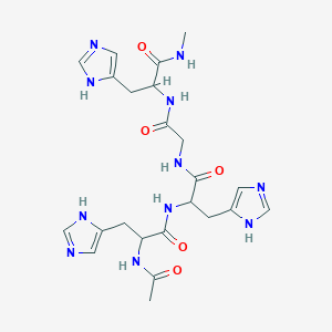 molecular formula C23H31N11O5 B12117616 Ac-DL-His-DL-His-Gly-DL-His-NHMe 