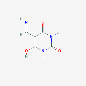 molecular formula C7H9N3O3 B12117707 5-(Aminomethylidene)-1,3-dimethyl-1,3-diazinane-2,4,6-trione CAS No. 90000-82-1