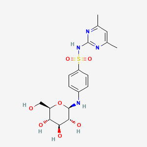 molecular formula C18H24N4O7S B1211773 N-(4,6-dimethylpyrimidin-2-yl)-4-[[(2R,3R,4S,5S,6R)-3,4,5-trihydroxy-6-(hydroxymethyl)oxan-2-yl]amino]benzenesulfonamide CAS No. 55101-26-3