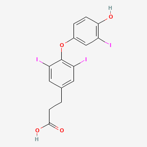 molecular formula C15H11I3O4 B1211776 Thyropropic acid CAS No. 51-26-3