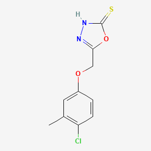 molecular formula C10H9ClN2O2S B12117816 1,3,4-OXADIAZOLE-2-THIOL, 5-((4-CHLORO-m-TOLYLOXY)METHYL)- CAS No. 72384-92-0