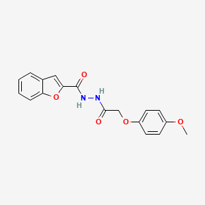 molecular formula C18H16N2O5 B12117823 N'-[2-(4-methoxyphenoxy)acetyl]-1-benzofuran-2-carbohydrazide 