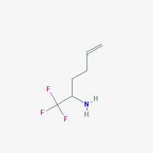 molecular formula C6H10F3N B12117874 1,1,1-Trifluoro-2-amino-5-hexene 