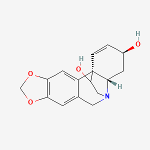 molecular formula C16H17NO4 B1211789 (1S,13S,15S)-5,7-dioxa-12-azapentacyclo[10.5.2.01,13.02,10.04,8]nonadeca-2,4(8),9,16-tetraene-15,18-diol 